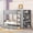 Gray, variant on Durable and comfortable for family - White twin over twin bunk bed for long - lasting comfort