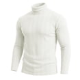 thumbnail image 5 of Mifsaly Mens Turtleneck Sweaters Slim Fit Long Sleeve Ribbed Knit Sweaters Comfortable Stretchy Warm Fall Winter Undershirt Tops White,XL, 5 of 8