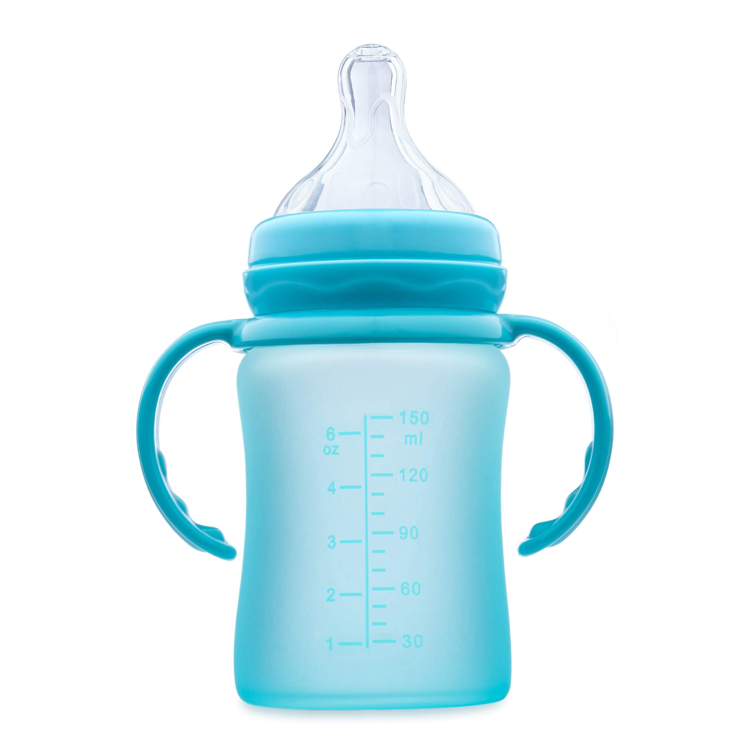 Hamarue Glass Sippy Cups for Toddlers | Silicone Coated Baby Bottles | Transition Straw Cup