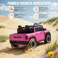 thumbnail image 2 of RAM 24V Kids Ride on Truck Cars, Ride on Toys with Remote Control, Electric Car for Kids 2 Seater, Powered Toddler Car with Bluetooth MP3 4 Wheels Suspension for Boys Girls, Pink, 2 of 8