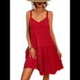 thumbnail image 1 of Vestido Corto Tipo Blusón para Mujer, Sin Mangas, Corte A, Informal, , para Verano. Rojo M, 1 of 10