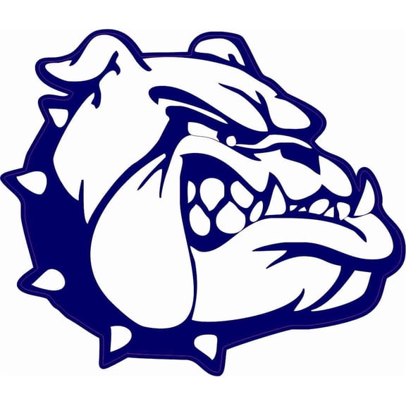 StickerTalk Right Facing Blue Bulldog Vinyl Sticker, 3.5 inches x 3 inches