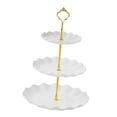 thumbnail image 4 of Luzkey 3 Tiered Cake Stand Serving Tray Cosmetics Restaurant Cupcakes Display Plate White, 4 of 8