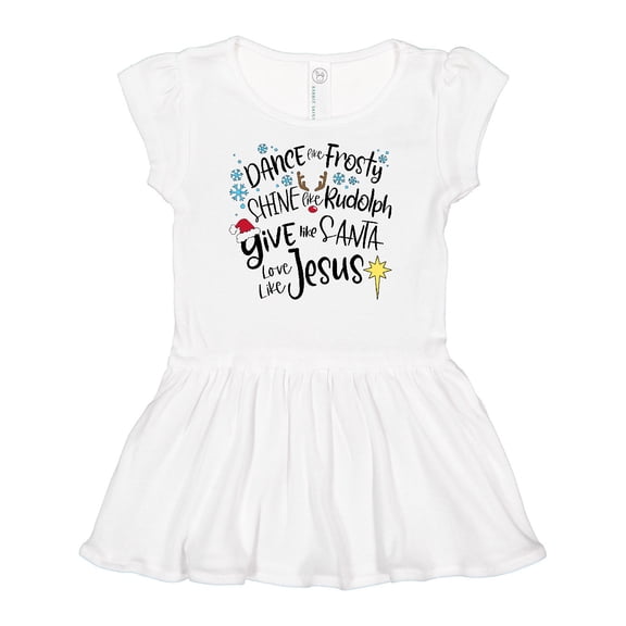 Inktastic Dance Like Frosty, Shine Like Rudolph, Give Like Santa Girls Baby Dress
