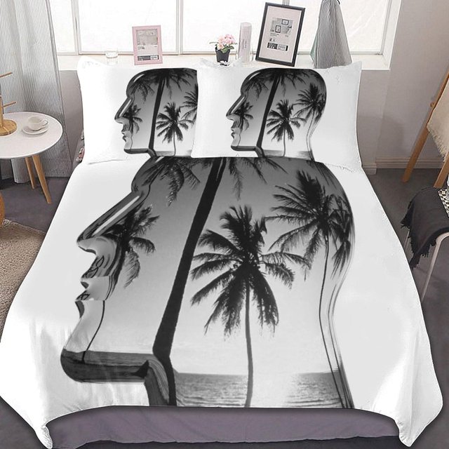 HAHDAXIA Head Bedding Solid Comforter Set for All Seasons,3 Pieces(1 Comforter+2 Pillowcases),Soft Microfiber Bedding Set Full(79"x90")