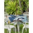thumbnail image 3 of Outdoor Table Cloth with Umbrella Hole and Zipper, Colorful Birds Oil Painting Waterproof Round Tablecloth 60 Inch, Retro Spring Birds Animals Washable Table Cover for Outside Party Patio Picnic, 3 of 8