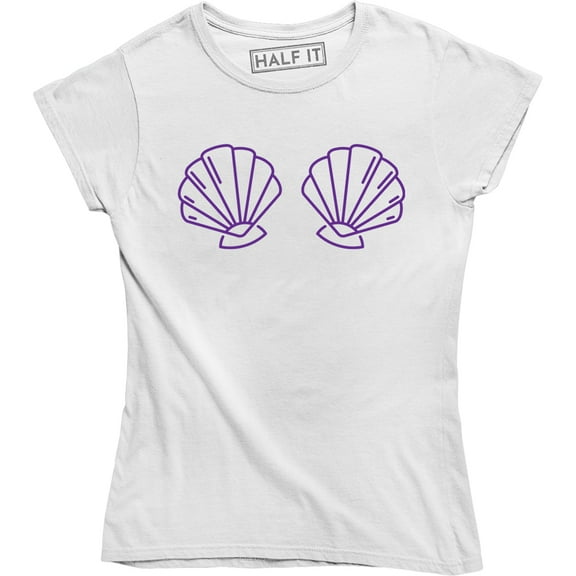 Little Mermaid Womens Seashell Printed Summer Shells Ladies Tee Shirt