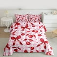 thumbnail image 2 of Manfei Kawaii Princess Bow Queen Comforter Set for Teens, Dreamy Cartoon Bowknot Bedding Sets, Pink Buffalo Plaid Reversible Bedding Comforter Set, Luxury Bedroom Decor, 3 Pieces, 2 of 8