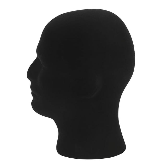 Maniquí de espuma para hombre, modelo cabeza maniquí, pelucas, gafas, gorra, soporte exhibición, negro