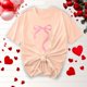 thumbnail image 5 of Primavera Top Mujeres Moda Casual Nueva Cinta de Arco Impresa Cuello Redondo Camiseta de Manga Corta, Camiseta de Cuello Tripulado, 5 of 8