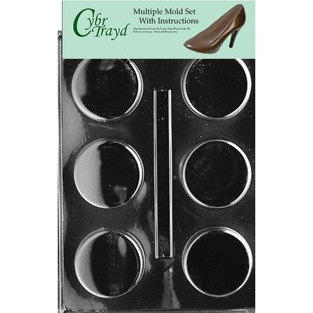 Truffle Chocolate Mold - Truffle Circles Chocolate Candy Mold with Exclusive Cybrtrayd Copyrighted Molding Instructions, Pack of 3
