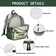thumbnail image 4 of Green Tractors Pattern Backpack Backpack for School,Schoolbag with Adjustable Shoulder Straps & Padded Back,13.8"x11.4"x6", 4 of 6