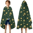 thumbnail image 3 of Green Octopus Planet Star Pattern Hooded Bath Towel，50"x30" for Ages 3 To 12 Kids, Quick Dry Lightweight Soft Microfiber Hood Beach Towel Cover Up for Kids, 3 of 7