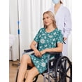 thumbnail image 5 of Pinspark Hospital Gowns Open Back for Women Bedridden Nightgowns Back Opening Short Sleeve Post Surgery Tear Away Adaptive Dresses, 5 of 6