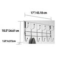 thumbnail image 2 of home basics shelby 6 hook over the door rack for bathroom, bedroom or closet hanging coat, robes, hats, bags & towel, sturdy heavy-duty clothes organizer storage, chrome, 2 of 3
