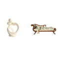 thumbnail image 1 of Escultura artística de pareja de figuras de resina con sofá cama de madera en miniatura, banco, silla, salón para escritorio, armario, decoración del, 1 of 8