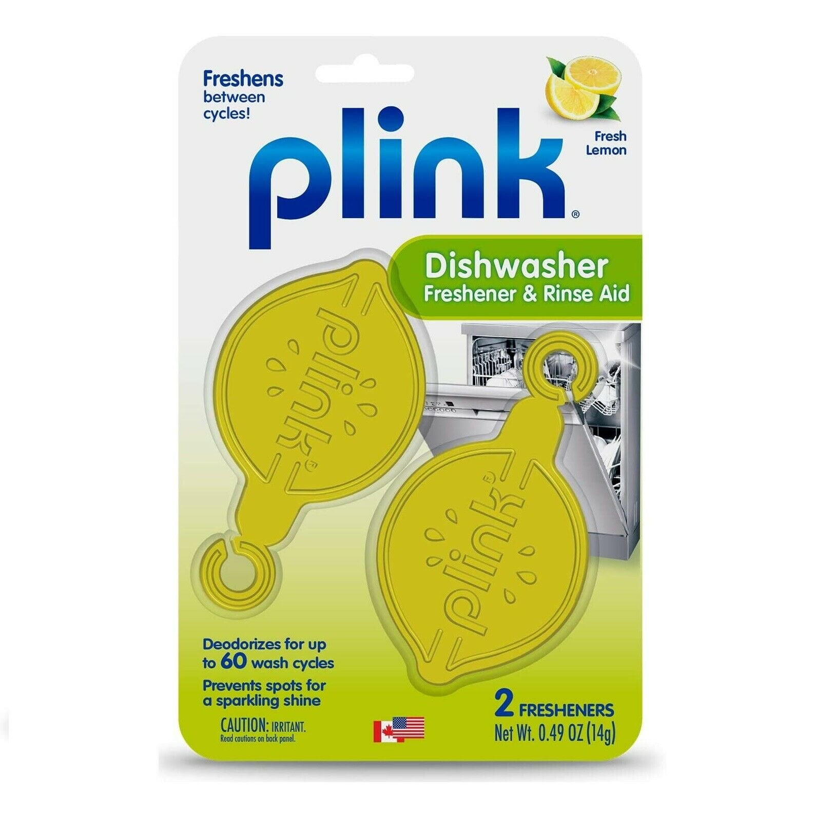 Plink Dishwasher Freshener & Rinse Aid 2 Clip Pack Lemon Scented 3