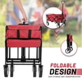 thumbnail image 5 of CL.HPAHKL Collapsible Wagon Cart Foldable Garden Wagon Cart Utility Wagon with All-Terrain Wheels, Red, 5 of 7