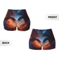 thumbnail image 5 of Fotbe Red And Blue Fire Cloud Dragon Seamless Shorts, Womens Workout Shorts High Waist Stretch Booty Short for Gym/Yoga/Running/Biking-Small, 5 of 9