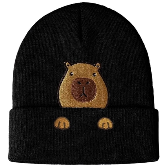 Capybara Hat Beanie Gifts for Women Men, Funny Capybara Gifts for Girls, Soft Winter Warm Embroidered Knit Hats Christmas Birthday Decoration A
