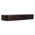 thumbnail image 2 of Artisan Furniture Solid Wood Floating Console Table with 2 Drawers & Open Shelf, Chestnut Finish Mango Wood Wall Mounted Storage Unit, Rounded Edge Modern Console, 2 of 10