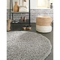 thumbnail image 2 of Unique Loom Solo Solid Shag Collection Area Modern Plush Rug Lush & Soft, 6 ft 0 x 6 ft 0, Cloud Gray, 2 of 6