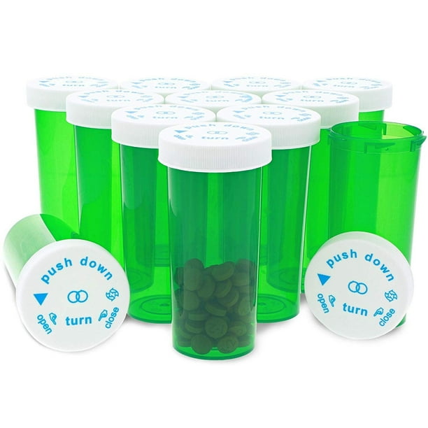 130 Packs Plastic Medicine Pill Bottles with Child Resistant Caps Lids