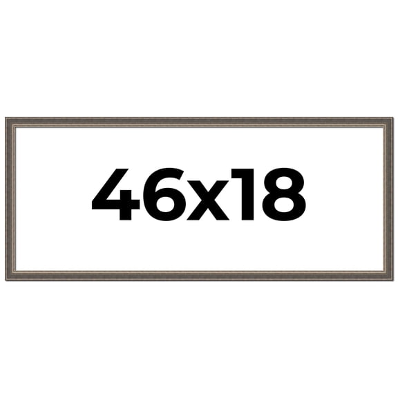 46x18 Frame Silver Real Wood Picture Frame Width 1.25 Inches | Interior Frame Depth 0.5 Inches |