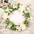 thumbnail image 3 of Matsuzay Guirnalda de flores artificiales para puerta TureClos, decoración de simulación, de flores para fiesta de boda, adorno para el guirnaldas blanco 40cm, 3 of 6