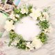 thumbnail image 3 of Matsuzay Guirnalda de flores artificiales para puerta TureClos, decoración de simulación, de flores para fiesta de boda, adorno para el guirnaldas blanco 30cm, 3 of 6