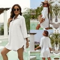 thumbnail image 1 of Camisa de jacquard de largo medio suelta, abrigo de playa, blusa de bikini para mujer, traje de baño, ropa exterior, 1 of 6