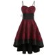 thumbnail image 2 of ICHUANYI Clearance Women Halloween Vintage High Grade Cami Bandage Lace Up High Low Dress(Red, M) ICHUANYI WER2023080814289, 2 of 7