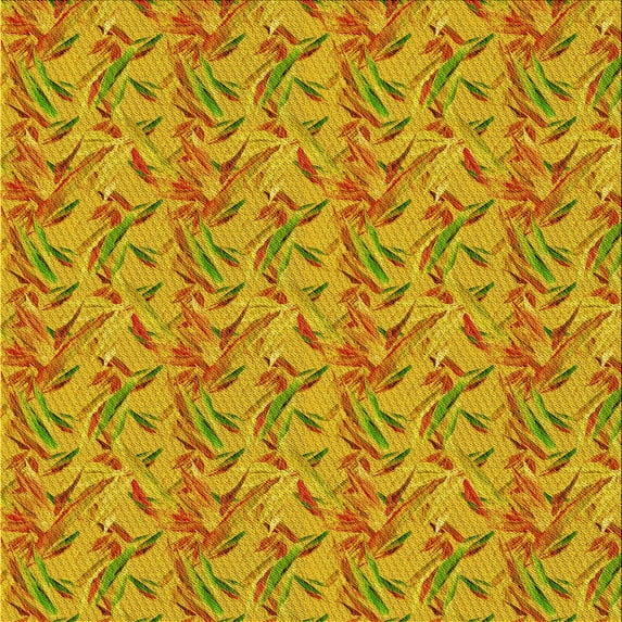Ahgly Company Machine Washable Indoor Square Transitional Deep Yellow Area Rugs, 7' Square
