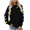 thumbnail image 4 of Women Long Sleeve Pullover Tops Lights Print Christmas Shirt Casual Winter Xmas Graphic Sweater Outfit, 4 of 8