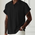 thumbnail image 4 of Zivyakyron Collared Mens Polo T Shirts Short Sleeve Summer Men's Shirt Breathable Plian Loose Beach Casual Top, 4 of 5