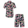 thumbnail image 2 of SSLR Men Hawaiian Shirt + Shorts Suits Casual Short Sleeve Button Down Beach Shirt Sets, 2 of 7