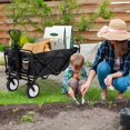 thumbnail image 3 of NiamVelo Collapsible Wagon Foldable Wagon Cart Beach Wagon Outdoor Utility Wagon with  Wheels  and Adjustable Handle for Beach, Camping Black, 3 of 8