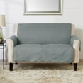 thumbnail image 6 of Great Bay Home Medallion Stitched Reversible Washable Pet Furniture Protector  (Love Seat, Mirage Gray / Flax), 6 of 7