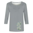 thumbnail image 4 of 3/4 Length Sleeve Womens Tops Casual Loose Summer Blouses for Women 2025 Trendy Casual Work Tops for Women Summer V Neck Graphic T Shirts for Women Plus Size clearance my orders, 4 of 4