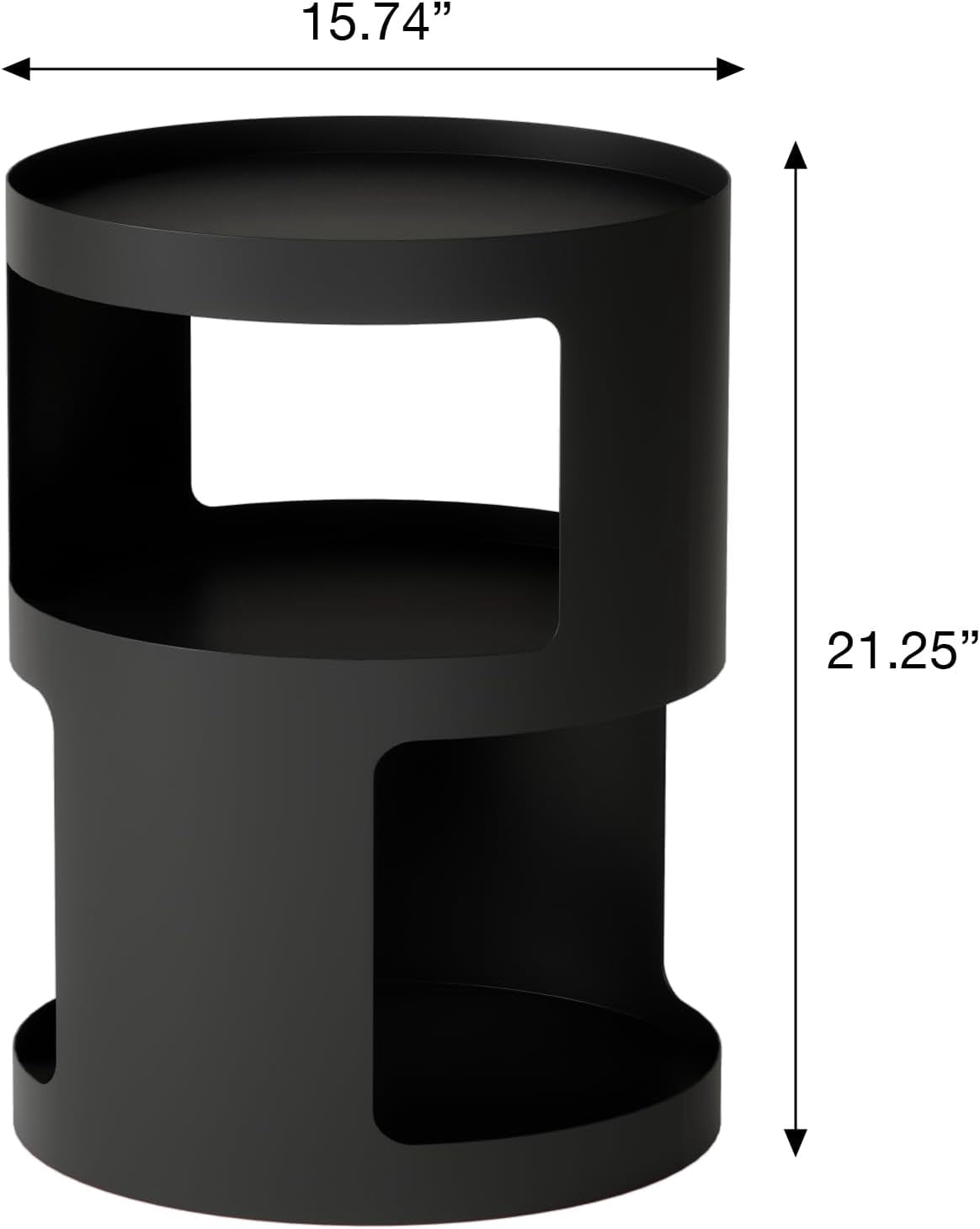 XIV Side Table, Round End Table, Metal Accent Table, Modern Nightstand, Small Bed Side Table for Living Room Bedroom Outdoor Entryway, No Assembly Required