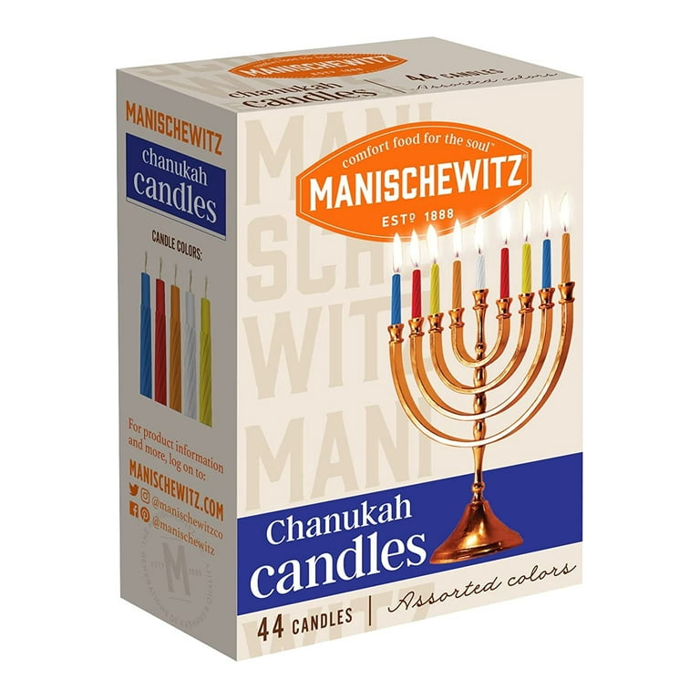 Manischewitz Chanukah Candles, 44 ct, paraffin wax, twisted design