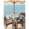 thumbnail image 3 of Outdoor Tablecloth with Umbrella Hole for Patio/Picnic/Party/Camping, Blue Plaid Cat Waterproof Table Cloth Square Cover Washable, Funny Cute Fish Leaves Bubble (54"x 54"), 3 of 8