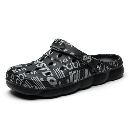 

Closed Toe Summer Sandals Letter Pattern Platform Hole Clogs EVA Couples Slides Women s Half Slippers