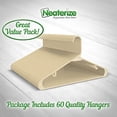 thumbnail image 6 of Plastic Clothes Hangers (20, 40, & 60 Packs) Heavy Duty Durable Coat and Clothes Hangers | Vibrant Color Hangers | Lightweight Space Saving Laundry Hangers (60 Pack - Beige), 6 of 6
