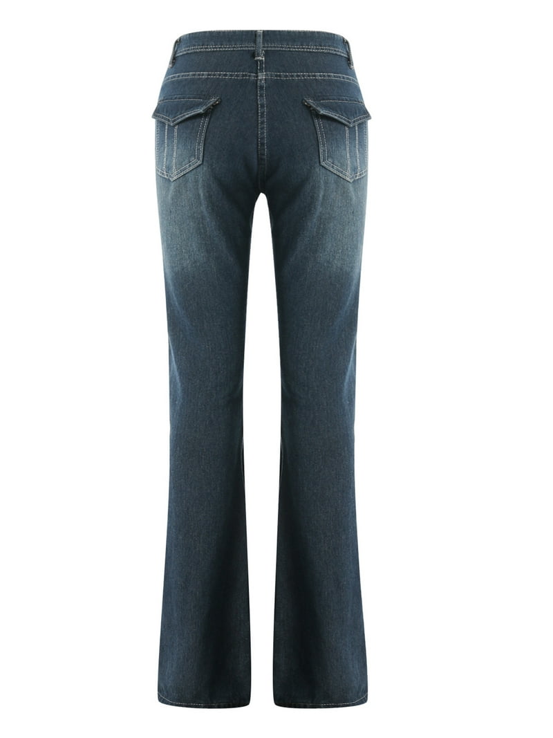 Women Low Rise Jeans Flare Pants Wide Leg Denim Jeans Loose