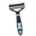 thumbnail image 4 of Pet Grooming Rake, Pet Underhair Rake Rounded Blade Rustproof Skin Safe  For Cats For Dogs Blue, 4 of 8