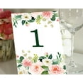 thumbnail image 1 of Darling Souvenir Double Sided Print Rose Floral Table Numbers Wedding Reception Invitation Table Cards-4" x 6" (1 to 12), 1 of 4