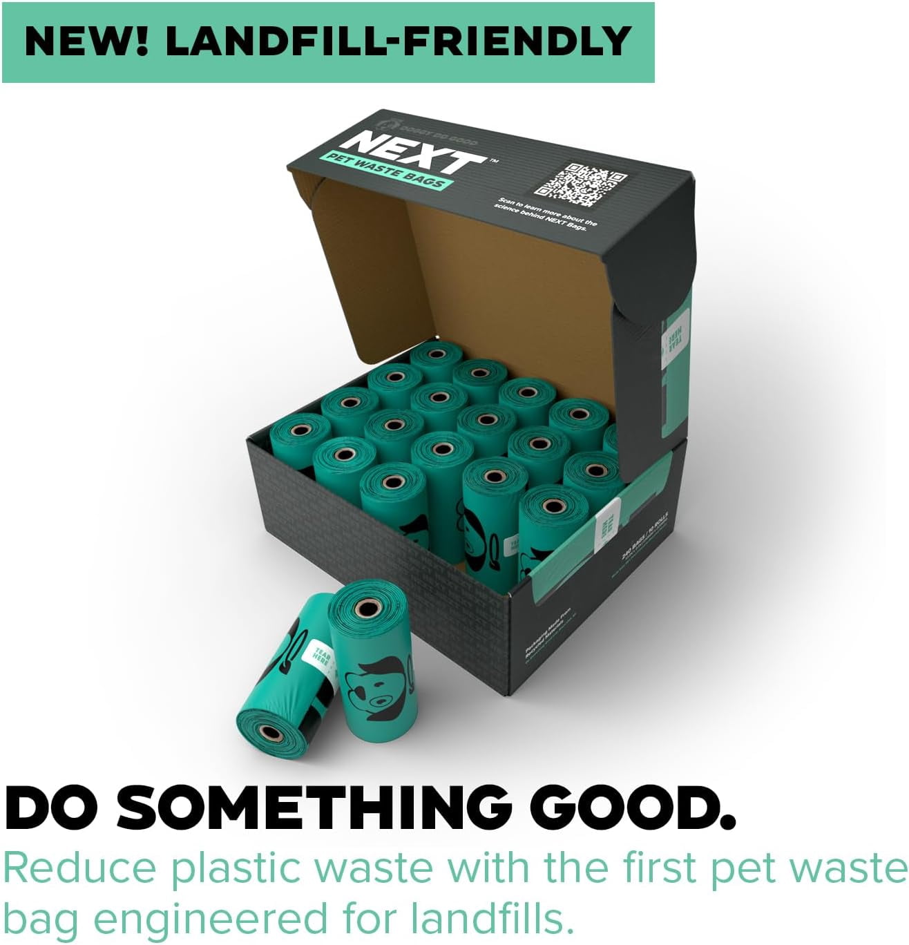 Next Pet Waste Bags for Dog Poop, Landfill Friendly, Recycled Plastic, Unscented, Leakproof, Strong, Thick, Earth Friendly, 240 Count