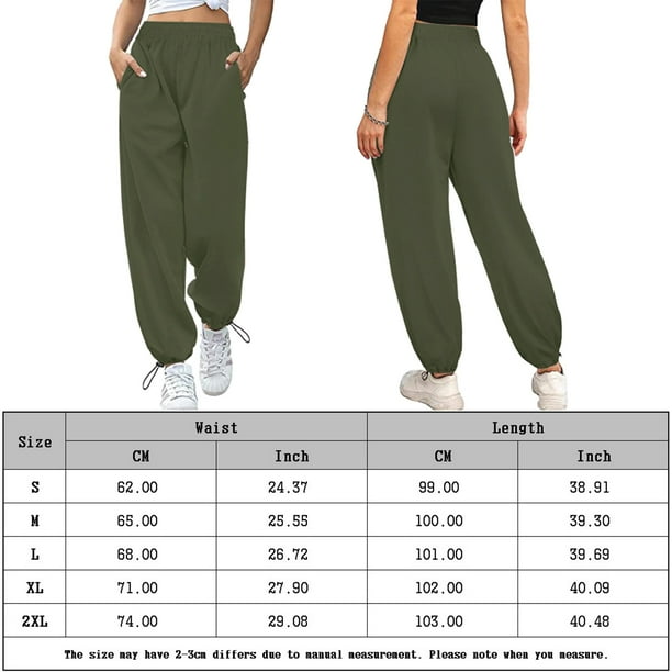 Pantalones De Chandal Basicos Pantalones de chandal basicos para mujer cordon de algodon ajuste holgado ropa diaria verde militar XL Ygjytge para Mujer ejercito verde T S Bodega Aurrera en linea