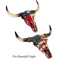 thumbnail image 7 of Urbalabs Rustic Texas Flag Longhorn Cow Skull and Horns Wall Sculpture Faux Taxidermy Animal Western Wall Mount Decor 16 Inches Wide Bull Statue Ranch Decoration Hand Painted, 7 of 7